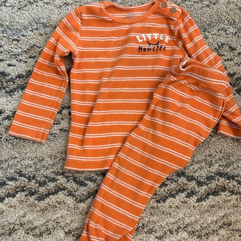 Carter's Orange Striped Little Monster Set